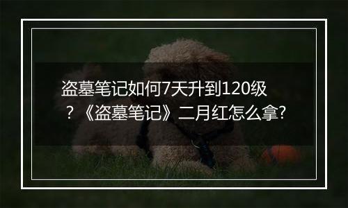 盗墓笔记如何7天升到120级？《盗墓笔记》二月红怎么拿?