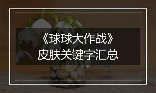 《球球大作战》皮肤关键字汇总