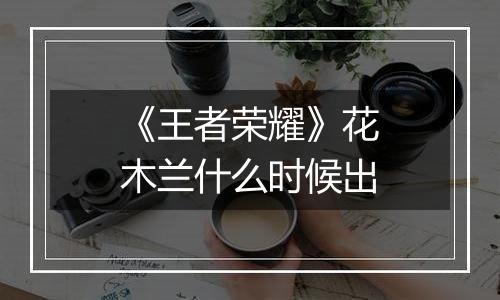 《王者荣耀》花木兰什么时候出