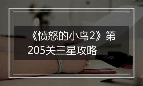 《愤怒的小鸟2》第205关三星攻略