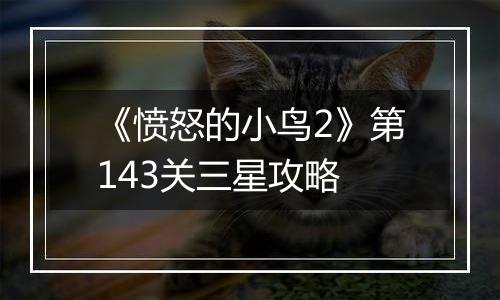 《愤怒的小鸟2》第143关三星攻略