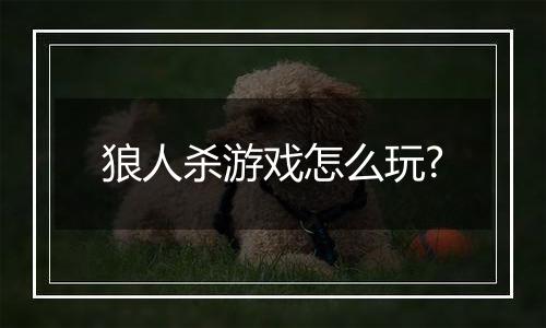 狼人杀游戏怎么玩?