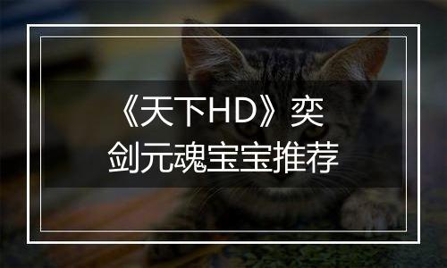 《天下HD》奕剑元魂宝宝推荐