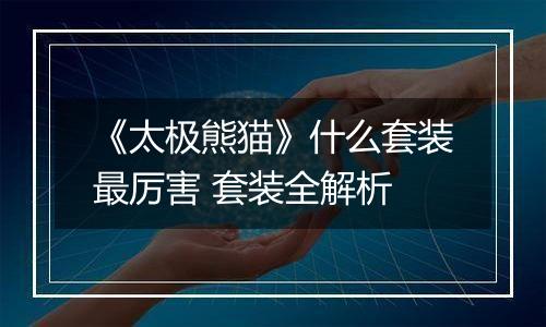 《太极熊猫》什么套装最厉害 套装全解析