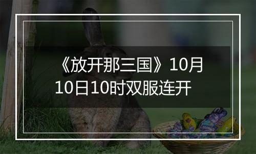 《放开那三国》10月10日10时双服连开