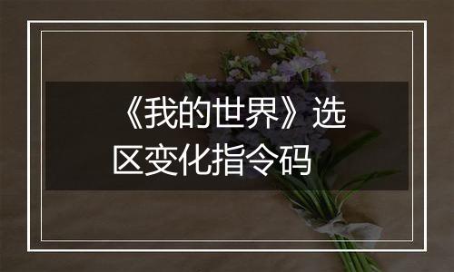 《我的世界》选区变化指令码