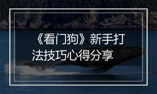 《看门狗》新手打法技巧心得分享