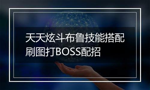 天天炫斗布鲁技能搭配刷图打BOSS配招