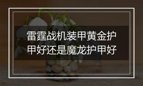 雷霆战机装甲黄金护甲好还是魔龙护甲好