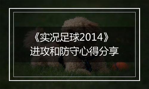 《实况足球2014》进攻和防守心得分享