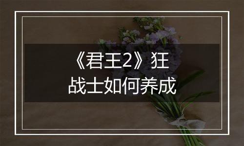 《君王2》狂战士如何养成