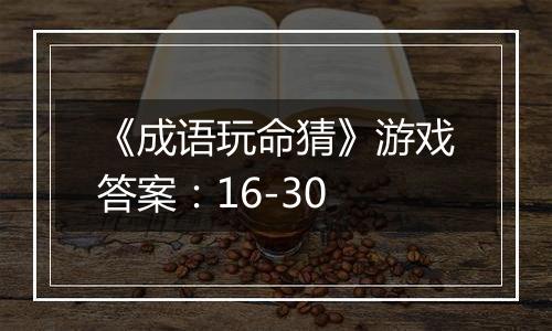 《成语玩命猜》游戏答案：16-30
