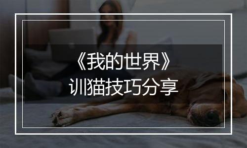《我的世界》训猫技巧分享