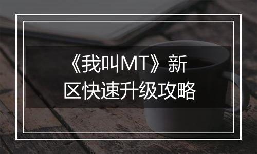 《我叫MT》新区快速升级攻略