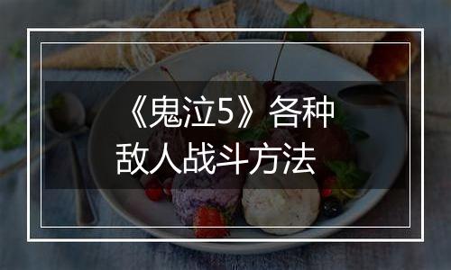 《鬼泣5》各种敌人战斗方法