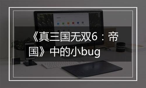 《真三国无双6：帝国》中的小bug