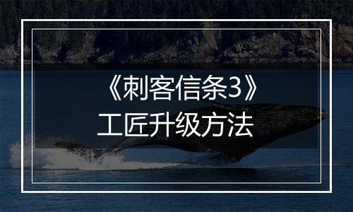 《刺客信条3》工匠升级方法