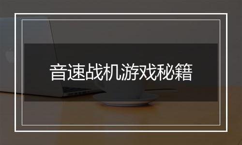 音速战机游戏秘籍