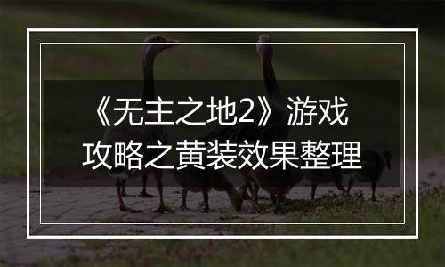 《无主之地2》游戏攻略之黄装效果整理