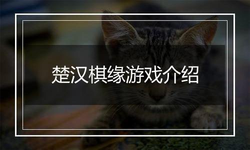 楚汉棋缘游戏介绍