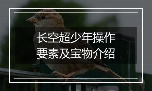 长空超少年操作要素及宝物介绍