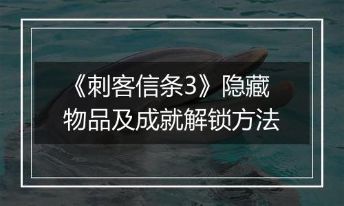 《刺客信条3》隐藏物品及成就解锁方法