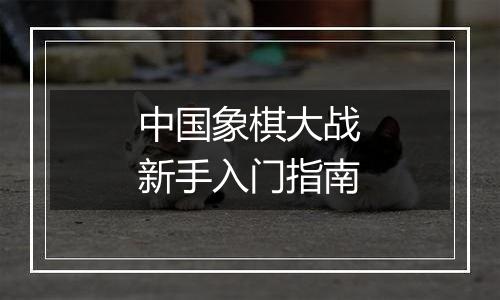 中国象棋大战新手入门指南