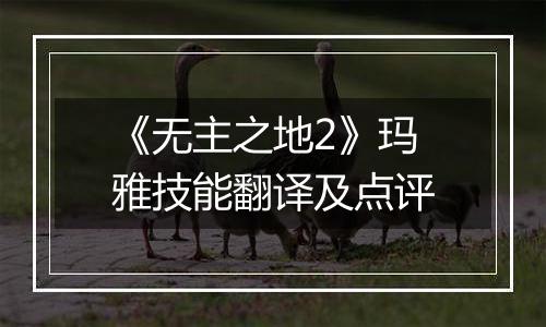 《无主之地2》玛雅技能翻译及点评