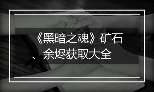 《黑暗之魂》矿石、余烬获取大全