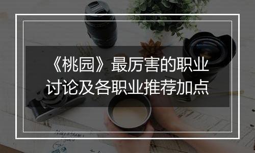 《桃园》最厉害的职业讨论及各职业推荐加点