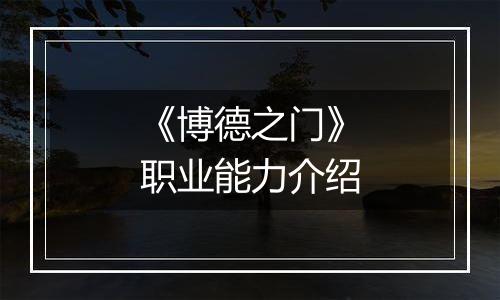 《博德之门》职业能力介绍