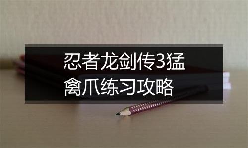 忍者龙剑传3猛禽爪练习攻略
