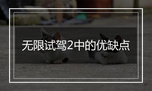 无限试驾2中的优缺点