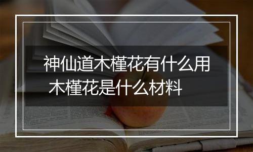神仙道木槿花有什么用 木槿花是什么材料