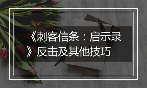 《刺客信条：启示录》反击及其他技巧