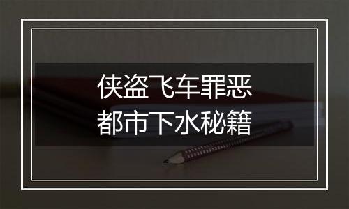 侠盗飞车罪恶都市下水秘籍