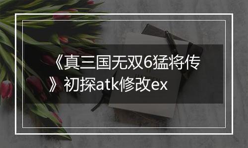 《真三国无双6猛将传》初探atk修改ex