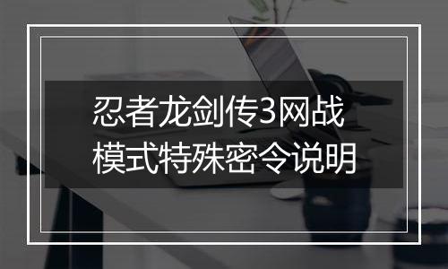 忍者龙剑传3网战模式特殊密令说明