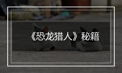 《恐龙猎人》秘籍