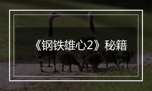 《钢铁雄心2》秘籍