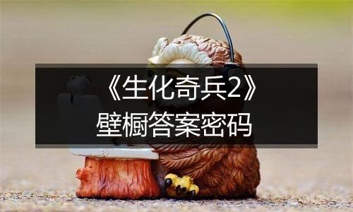 《生化奇兵2》壁橱答案密码