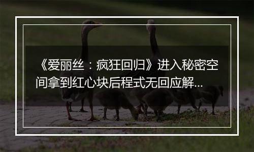 《爱丽丝：疯狂回归》进入秘密空间拿到红心块后程式无回应解决方法