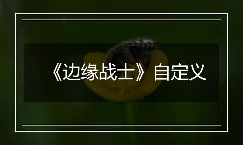 《边缘战士》自定义