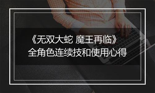 《无双大蛇 魔王再临》全角色连续技和使用心得