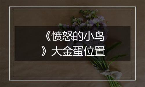 《愤怒的小鸟》大金蛋位置