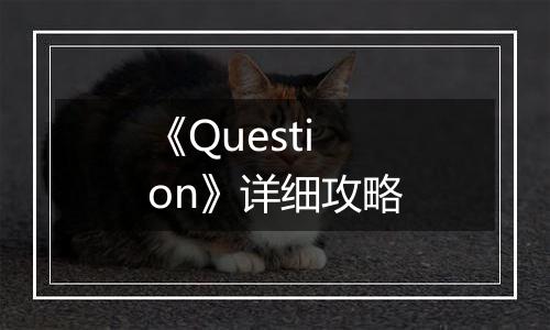 《Question》详细攻略