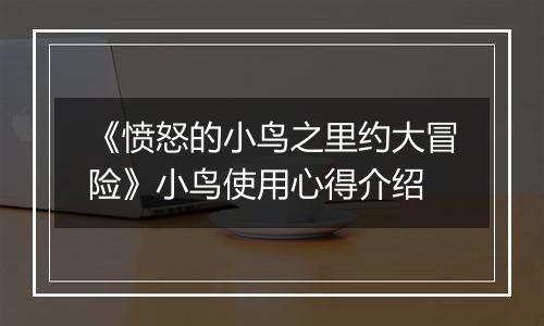 《愤怒的小鸟之里约大冒险》小鸟使用心得介绍