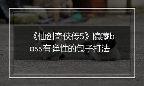 《仙剑奇侠传5》隐藏boss有弹性的包子打法