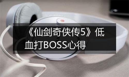 《仙剑奇侠传5》低血打BOSS心得