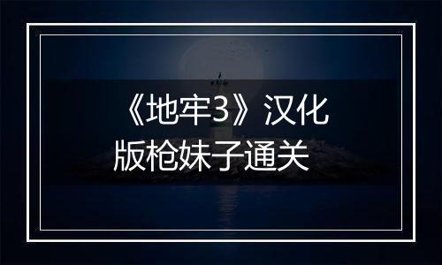 《地牢3》汉化版枪妹子通关